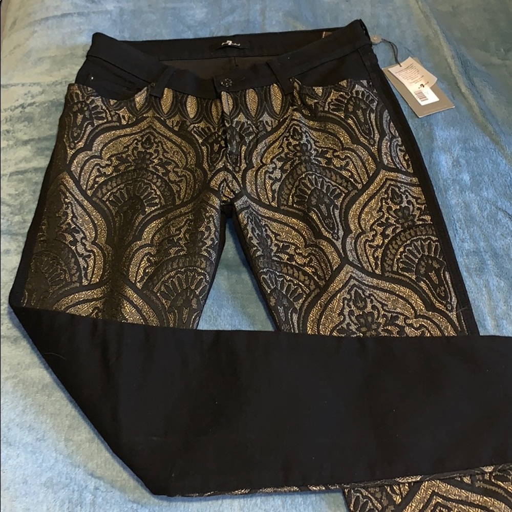7 for all Mankind black patterned pants sz 29